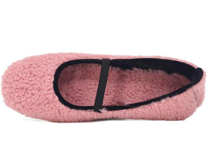 Ada Zenne Kürklü Babet Ayakkabı Pudra - 2