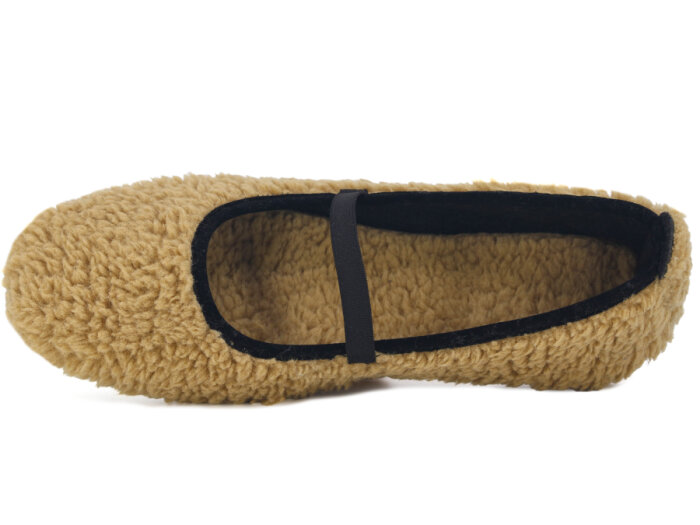 Ada Zenne Kürklü Babet Ayakkabı Taba - 2