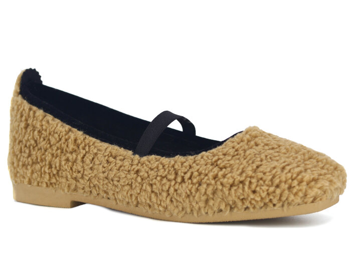 Ada Zenne Kürklü Babet Ayakkabı Taba - 1