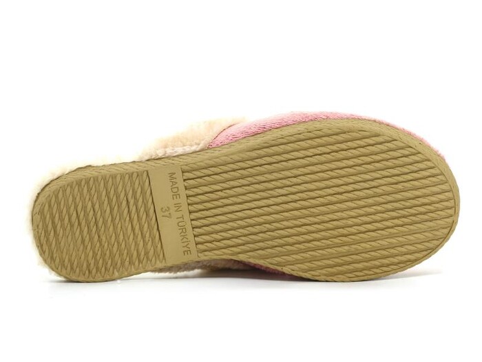Ada Zenne Peluşlu Ucc Ev Terliği Pembe - 3