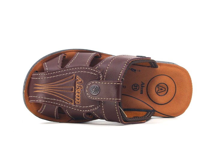 Akım Filet 701-1 Kapalı Joker Döngülü Terlik Kahve Mat - 2