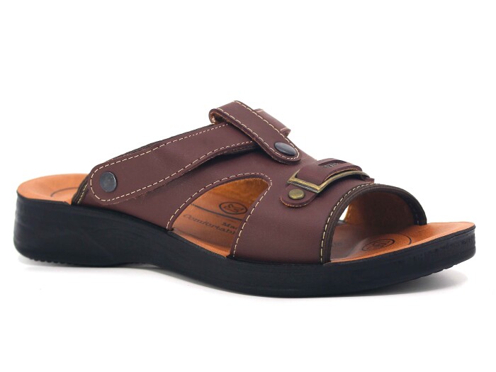 Akım Merdane 900-1 Açık Joker Döngülü Terlik Kahve Mat - Akım