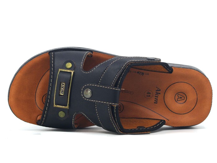 Akım Merdane 900-1 Açık Joker Döngülü Terlik Siyah Mat - 2