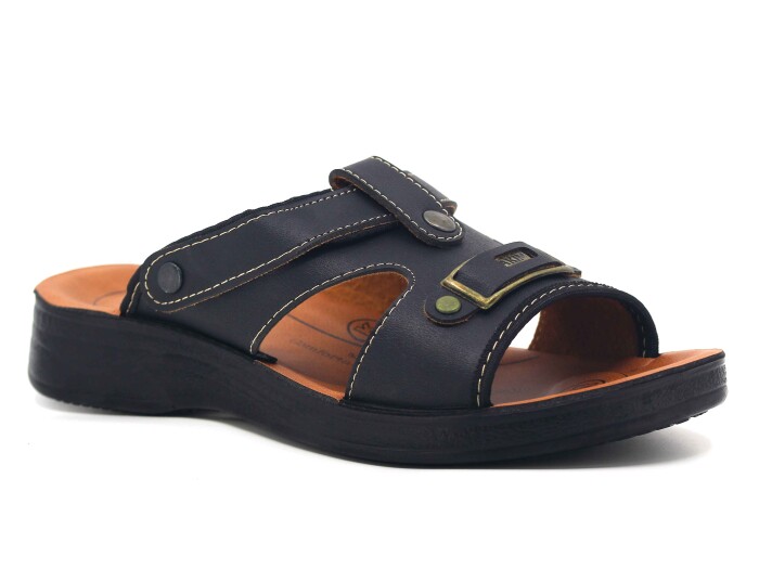 Akım Merdane 900-1 Açık Joker Döngülü Terlik Siyah Mat - 1