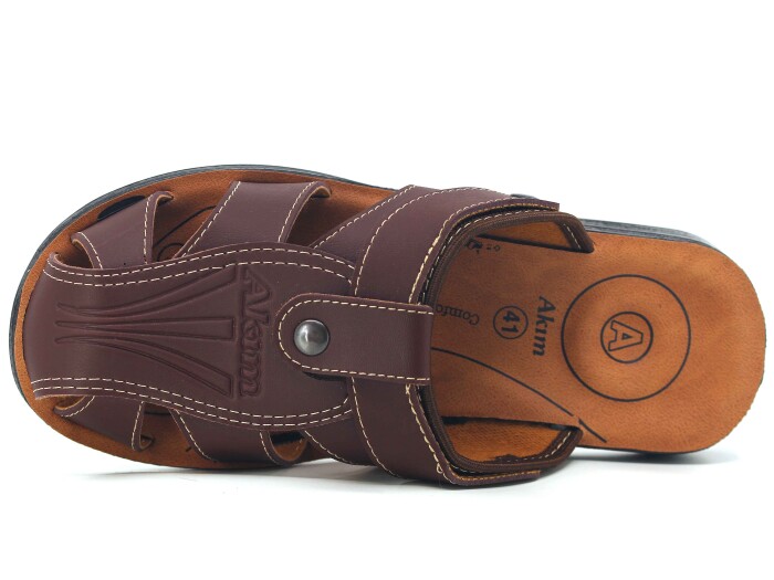 Akım Merdane 901-1 Kapalı Joker Döngülü Terlik Kahve Mat - Akım (1)