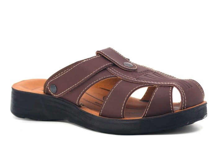 Akım Merdane 901-1 Kapalı Joker Döngülü Terlik Kahve Mat - Akım