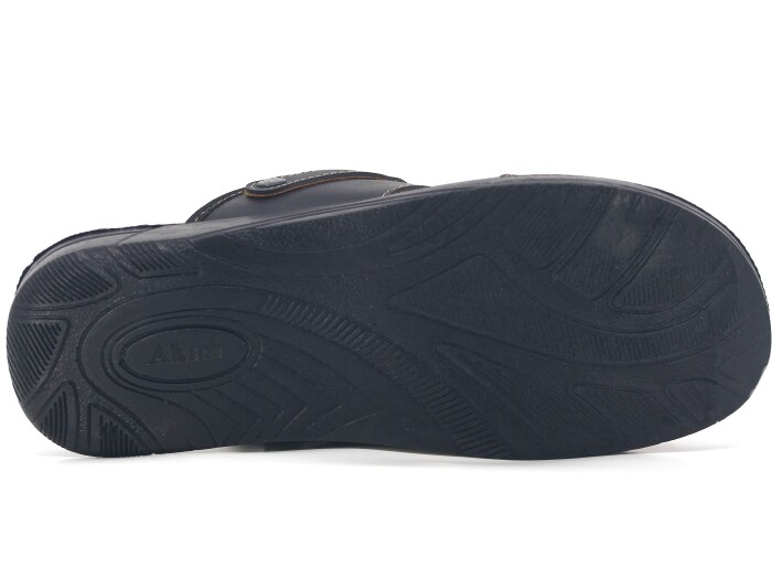 Akım Merdane 902-1 Açık Joker XXL Döngülü Terlik Siyah Mat - 3