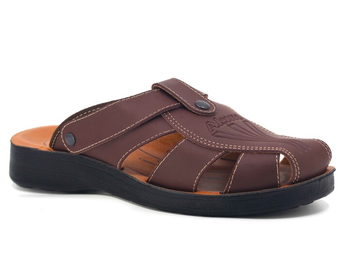 Akım Merdane 903-1 Kapalı Joker XXL Döngülü Terlik Kahve Mat - Akım