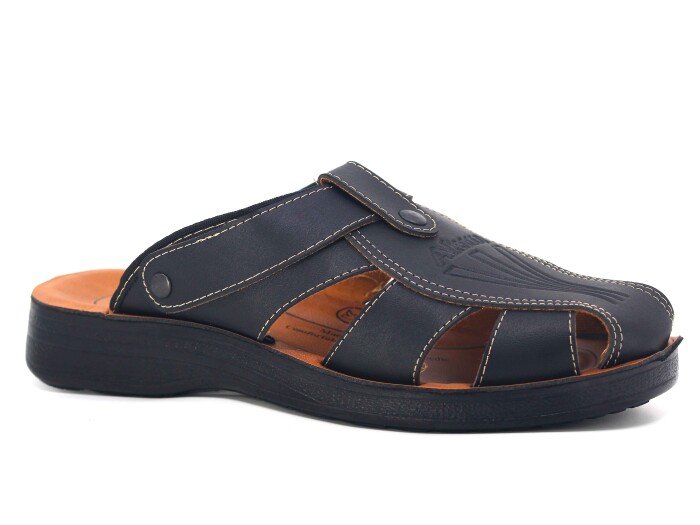 Akım Merdane 903-1 Kapalı Joker XXL Döngülü Terlik Siyah Mat - Akım