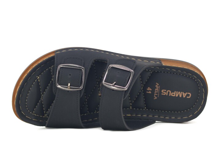 Akım Merdane 952-4 Campüs Çift Toka Kutulu Günlük Terlik Siyah - Akım (1)