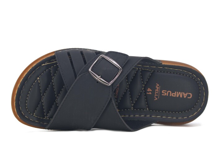 Akım Merdane 952-3 Campüs Çapraz Tokalı Kutulu Terlik Günlük Terlik Siyah - Akım (1)