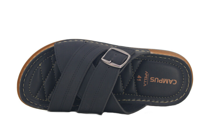 Akım Merdane 952-7 Campüs Çapraz Tokalı Dikişli Kutulu Günlük Terlik Siyah - Akım (1)