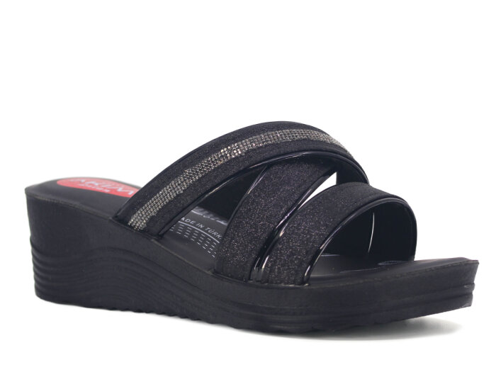 Akım Zenne 426-35 Zilan(2026) Kutulu Günlük Terlik Siyah Kumlu - 1