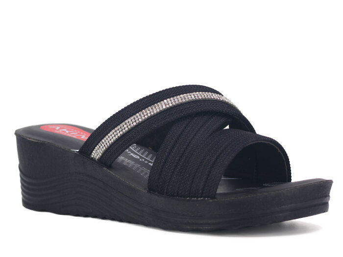 Akım Zenne 426-35 Zilan(2026) Kutulu Günlük Terlik Siyah Tekstil 