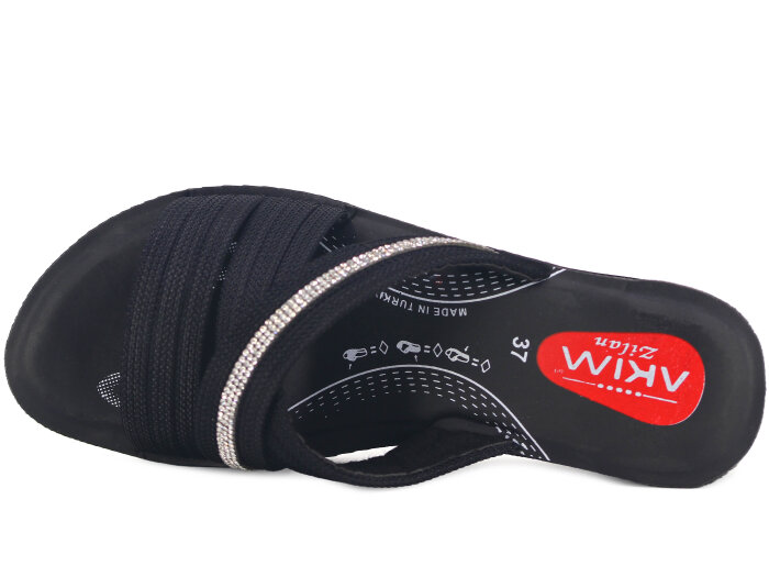 Akım Zenne 426-35 Zilan(2026) Kutulu Günlük Terlik Siyah Tekstil - Akım (1)