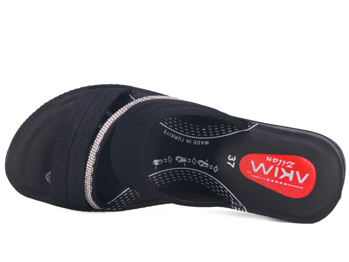 Akım Zenne 426-7 Zilan(2026) Kutulu Günlük Terlik Siyah Tekstil - Akım (1)