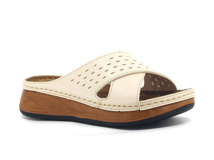 Akım Zenne 463-10 Sırma Kutulu Günlük Terlik Bej - Akım