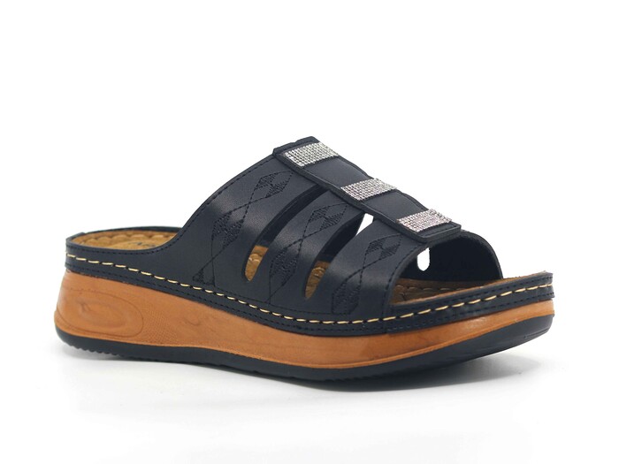 Akım Zenne 463-11 Sırma Kutulu Günlük Terlik Siyah - Akım