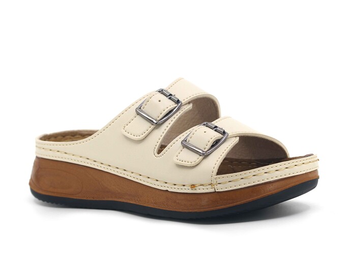 Akım Zenne 463-15 Sırma Kutulu Günlük Terlik Bej - Akım