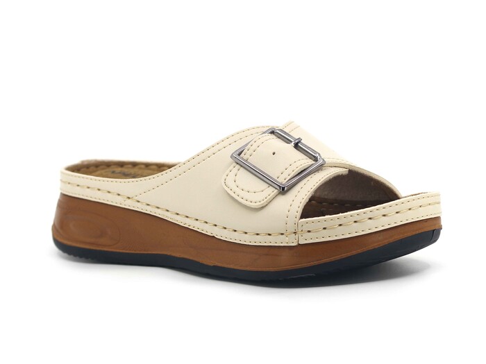 Akım Zenne 463-5 Sırma Kutulu Günlük Terlik Bej - Akım