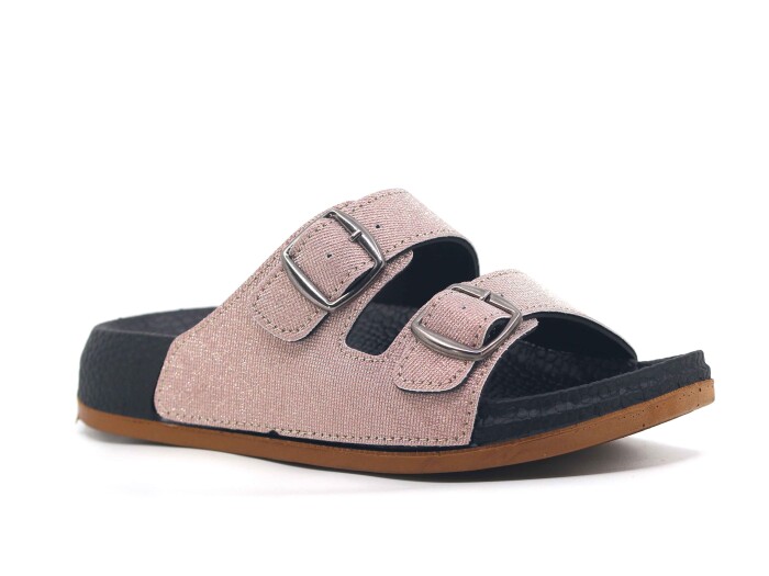 Akım Zenne 490-2 Klass Çift Toka Düz Kutulu Günlük Terlik Gül - Akım