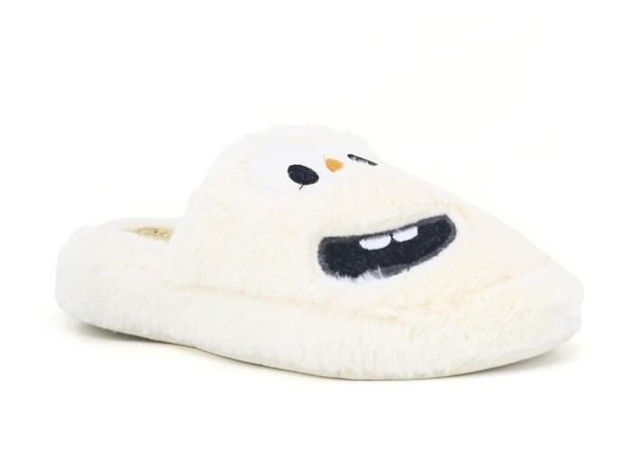 Almina Zenne 2024 Nakışlı Burnu Kapalı Atom Ev Terliği Beyaz - 1