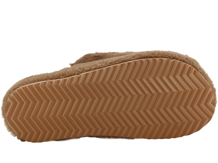 Almina Zenne 2024 Nakışlı Burnu Kapalı Atom Ev Terliği Tavşanlı Kahve - 3