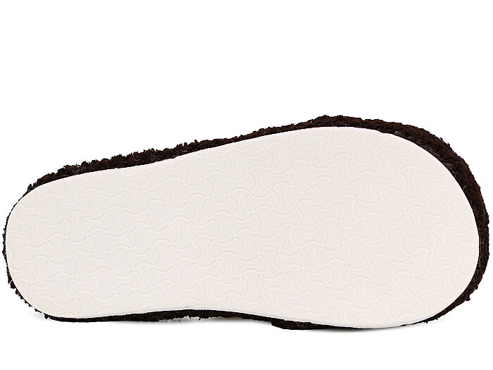 Almina Zenne 2025 Kelebek Nakışlı Kapalı Atom Ev Terliği Kahve - 3