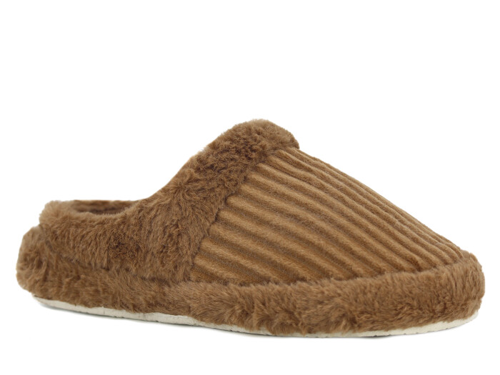 Almina Zenne 2025 Kombin Peluş Kapalı Atom Ev Terliği Kahve - 1