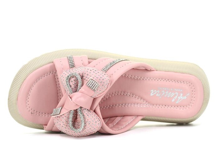 Almira Zenne T13 Fiyonklu Taşlı Kutulu Günlük Terlik Pudra - Almira (1)