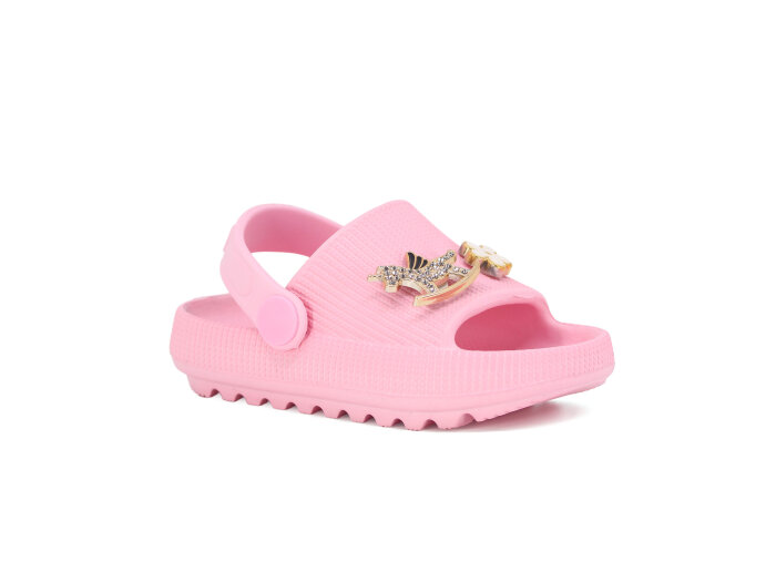Apella Bebe E100-5 Döngülü Havlu Lux Eva Terlik Taşlı Açık Pembe - Apella