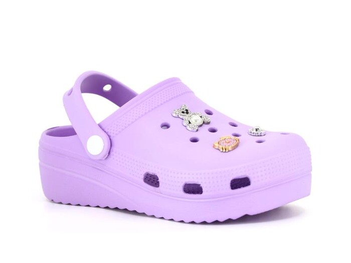 Apella Filet E300-6 Fiesta Taşlı Eva Cross Terlik Lila - Apella