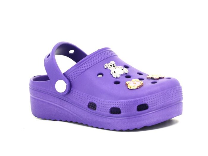 Apella Filet E300-6 Fiesta Taşlı Eva Cross Terlik Mor - Apella