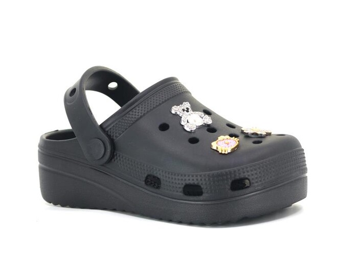 Apella Filet E300-6 Fiesta Taşlı Eva Cross Terlik Siyah - Apella