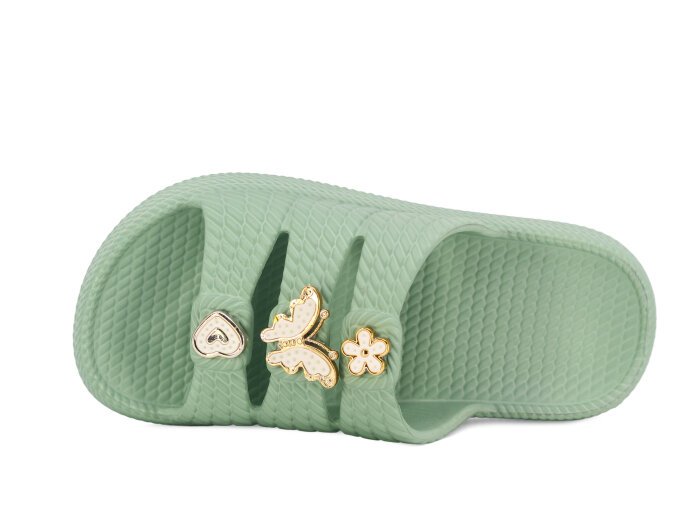 Apella Filet E300-15 Başak Örgülü Taşlı Lux Eva Terlik Taşlı Çağla Yeşili - Apella (1)