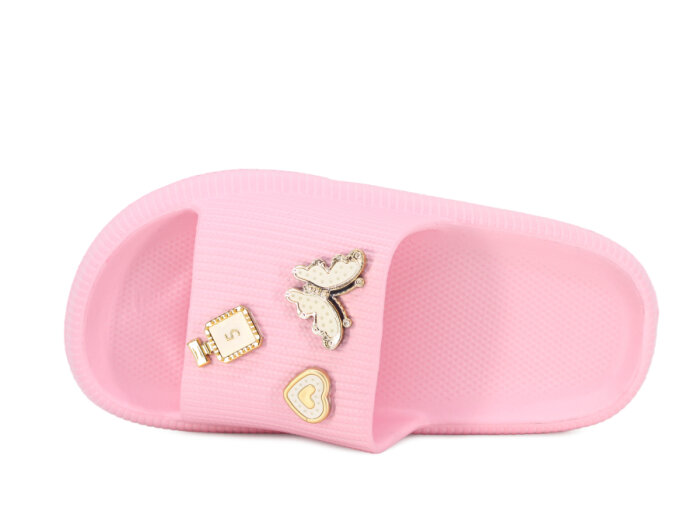 Apella Filet E300-5 Havlu Patik-Filet Üç Emojili Lux Eva Terlik Taşlı Açık Pembe - 2