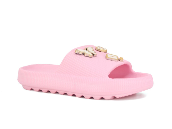 Apella Filet E300-5 Havlu Patik-Filet Üç Emojili Lux Eva Terlik Taşlı Açık Pembe - 1