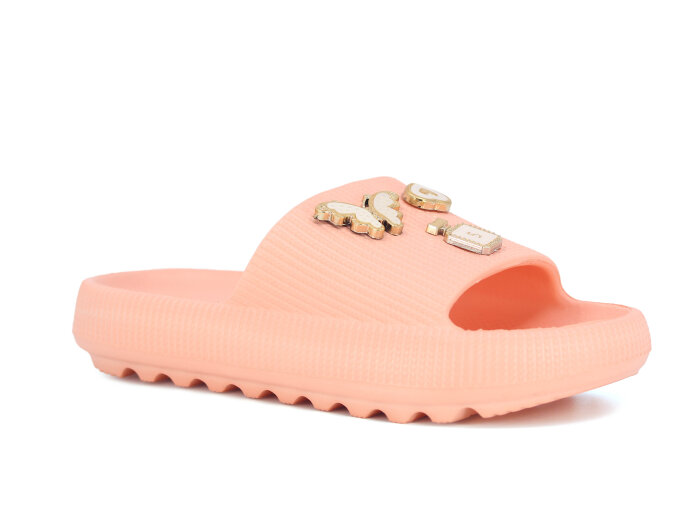 Apella Filet E300-5 Havlu Patik-Filet Üç Emojili Lux Eva Terlik Taşlı Pudra 