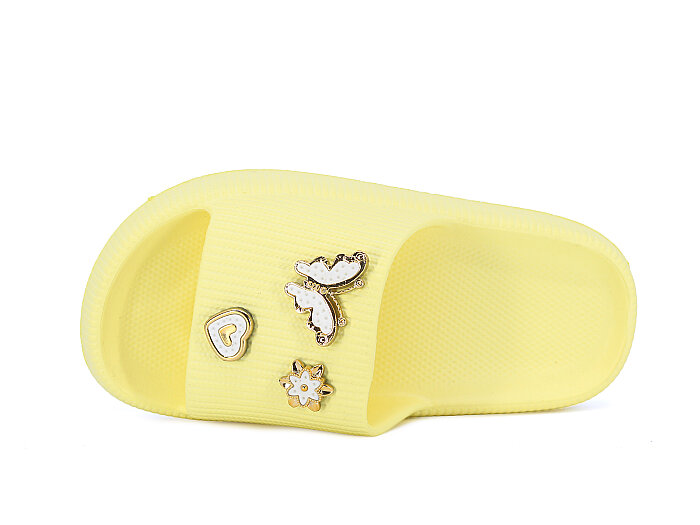 Apella Filet E300-5 Havlu Patik-Filet Üç Emojili Lux Eva Terlik Taşlı Soft Sarı - 2