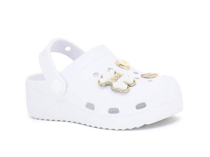 Apella Filet E300-6 Fiesta Taşlı Eva Cross Terlik Beyaz - Apella