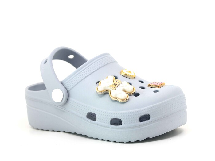 Apella Filet E300-6 Fiesta Taşlı Eva Cross Terlik Buz Grisi - Apella