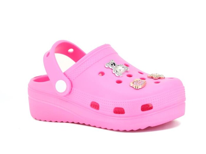 Apella Filet E300-6 Fiesta Taşlı Eva Cross Terlik Fuşya - Apella