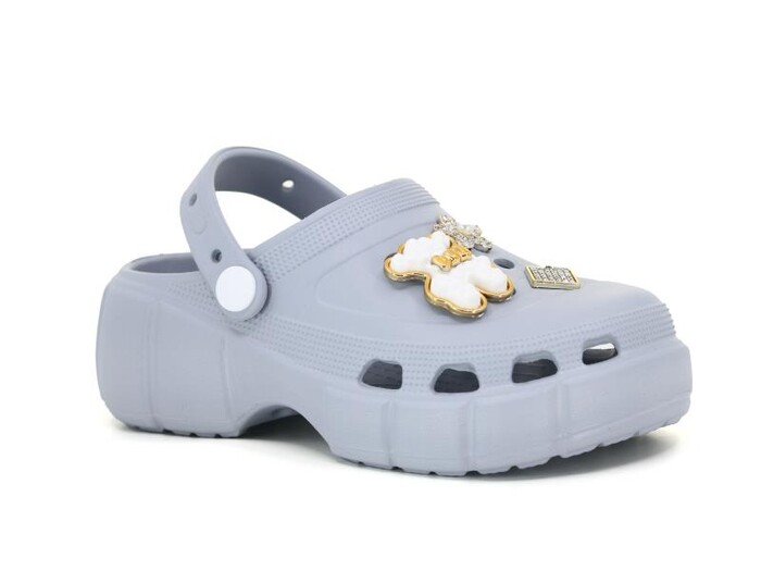 Apella Filet E300-7 Samba Taşlı Eva Cross Terlik Buz Grisi - Apella