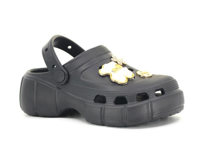 Apella Filet E300-7 Samba Taşlı Eva Cross Terlik Siyah - 1