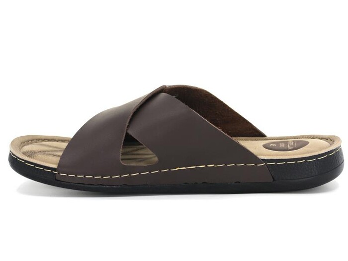 Apella Merdane 1055-3 Lord Battal Kutulu(45-47) Günlük Terlik Kahve - 2