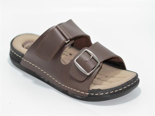 Apella Merdane 955-2 Lord Kutulu Tek Toka Cırtlı Günlük Terlik Kahve - Apella