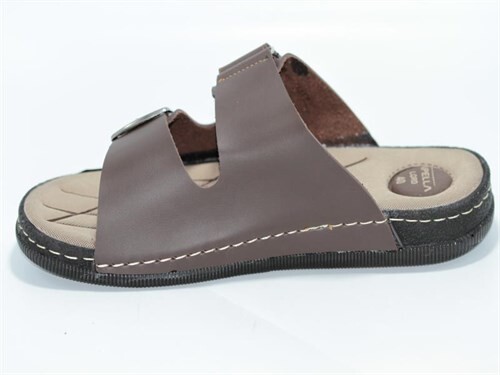 Apella Merdane 955-2 Lord Kutulu Tek Toka Cırtlı Günlük Terlik Kahve - Apella (1)