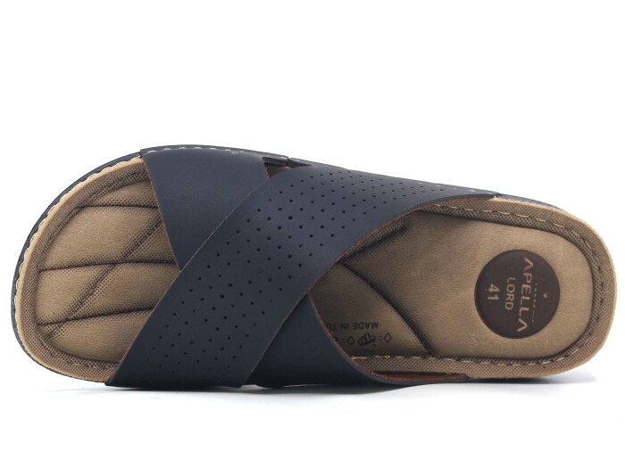 Apella Merdane 955-6 Lord Kutulu Çapraz Delikli Monta Günlük Terlik Siyah - Apella (1)