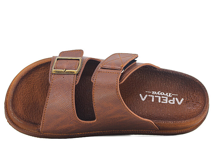 Apella Merdane 960-1 Troya Çift Bant Kutulu Günlük Terlik Kahve - Apella (1)