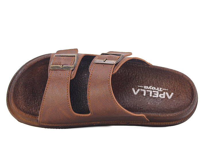 Apella Merdane 960-15 Troya Çift Toka Kutulu Günlük Terlik Kahve - 2